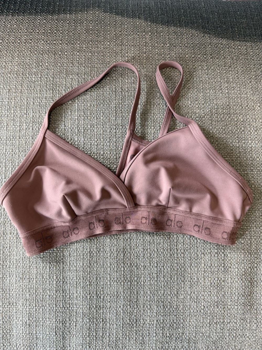 ALO Yoga Mauve Bralette with Elastic Logo Band
